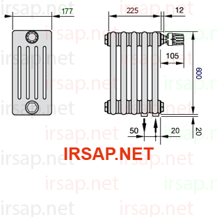Радиатор IRSAP Tesi 50600/5 T25 CL 01